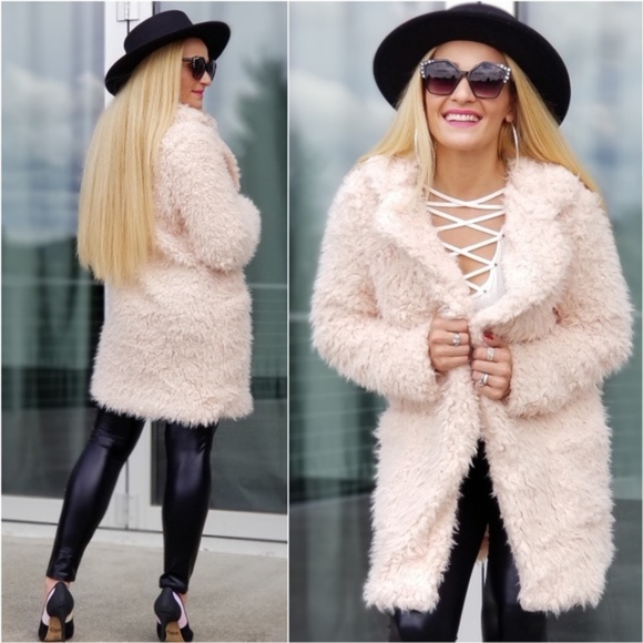 MODA ME COUTURE Jackets & Blazers - RESTOCKED! Blush Faux Fur Coat Teddy